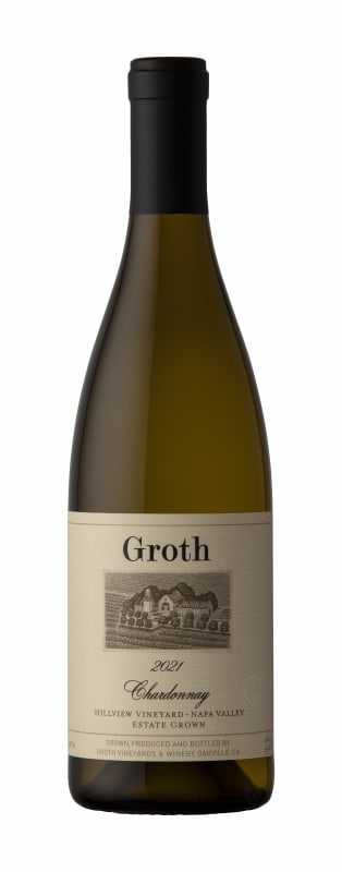 Groth Estate Hillview Vineyard Chardonnay 2021 Front Bottle Shot