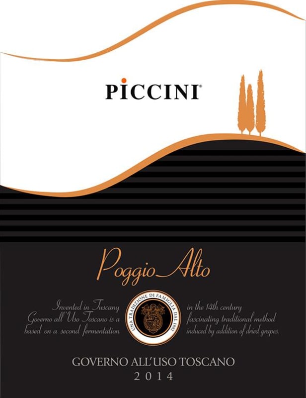 Piccini Poggio Alto 2014 Front Label