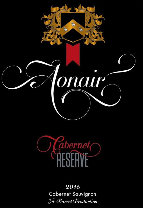 Aonair Reserve Cabernet Sauvignon 2016 Front Label