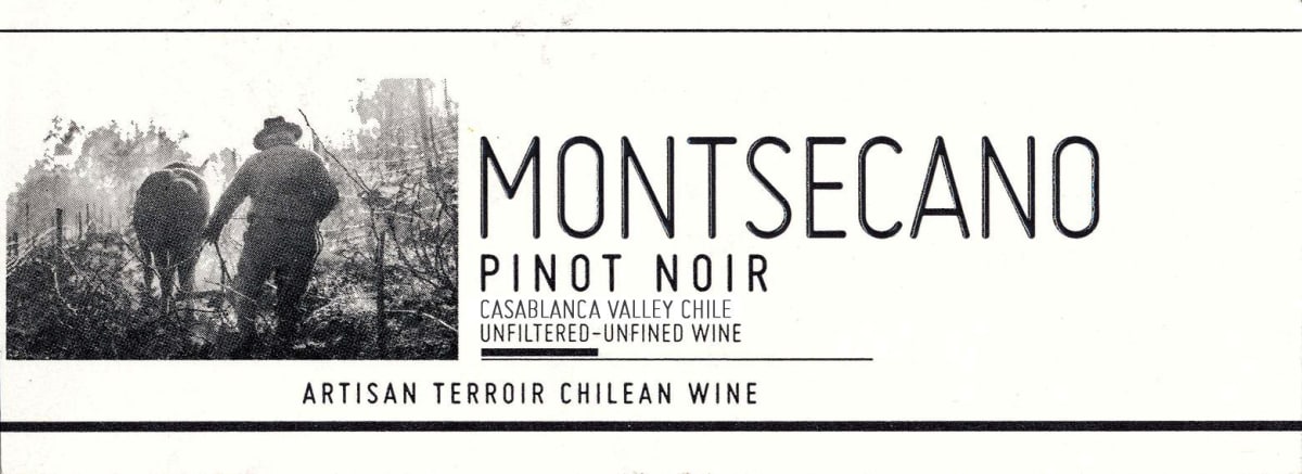 Montsecano Pinot Noir 2020 Front Label
