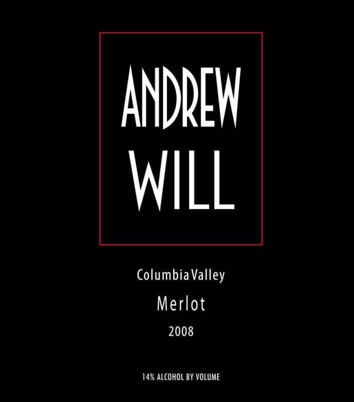 Andrew Will Winery Merlot 2008 Front Label