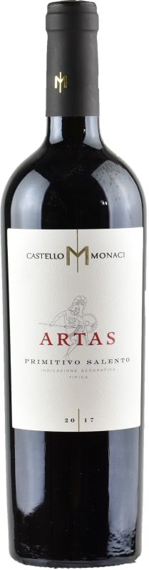 Castello Monaci Artas Primitivo 2017 Front Bottle Shot