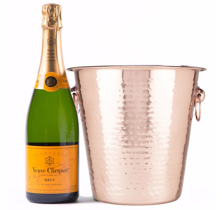 Veuve Clicquot & Copper Hammered Ice Bucket Gift Product Image