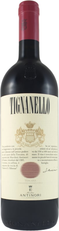 Marchesi Antinori Tignanello 1998 Front Bottle Shot
