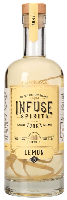Infuse Spirits Lemon Vodka Front Bottle Shot