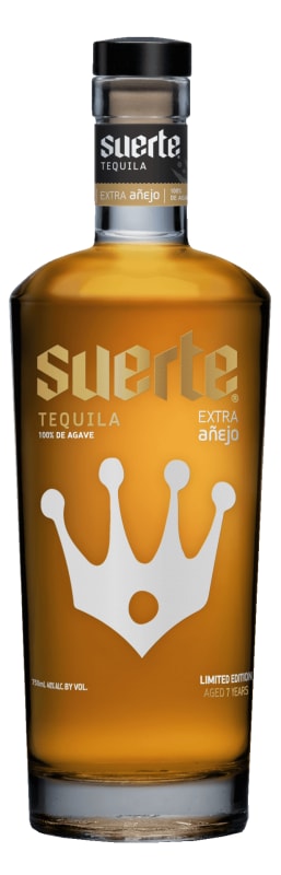 Suerte Extra Anejo Tequila Front Bottle Shot