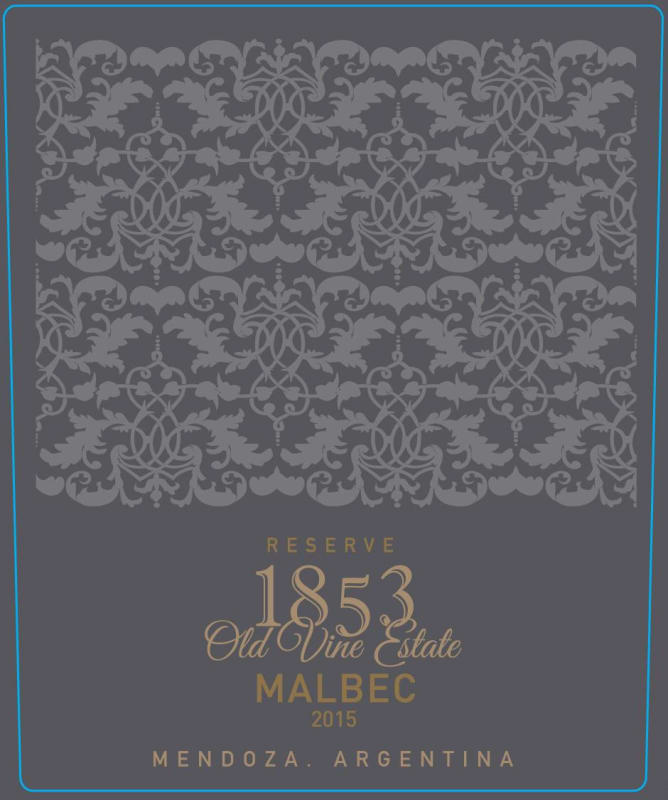 Kauzo Wines 1853 Old Vine Estate Reserve Malbec 2015 Front Label