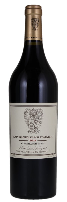 Kapcsandy Family Winery State Lane Vineyard Roberta's Reserve 2011 Front Bottle Shot