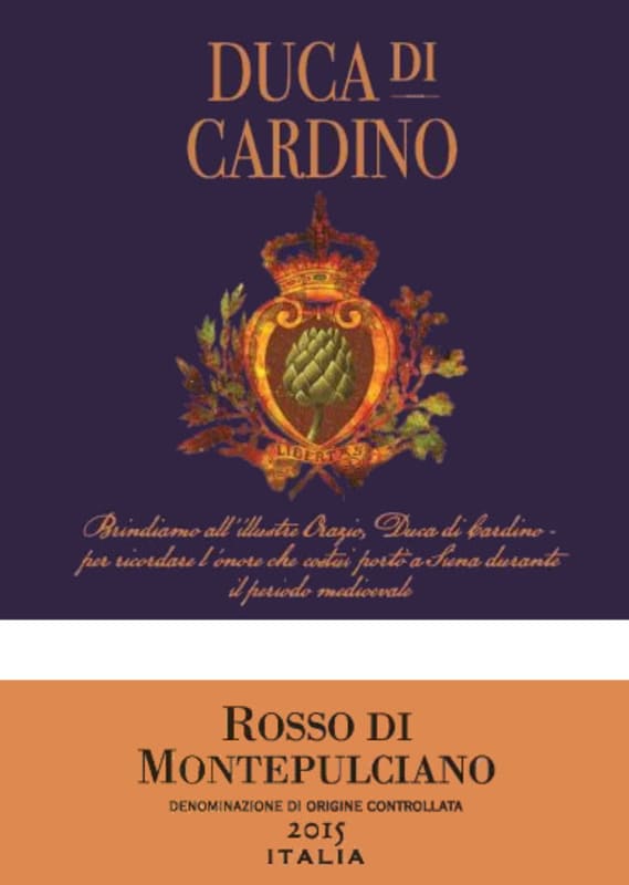Duca di Cardino Rosso di Montalcino 2015 Front Label