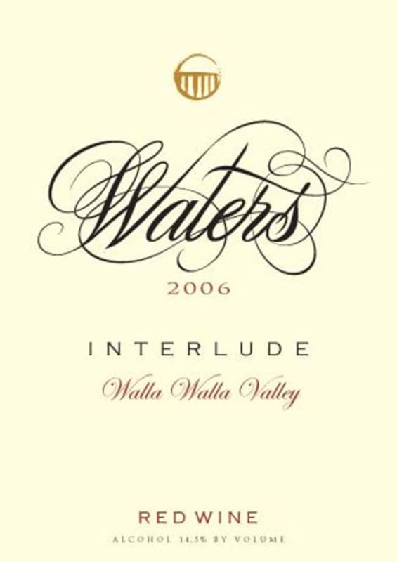 Waters Interlude Red 2006 Front Label
