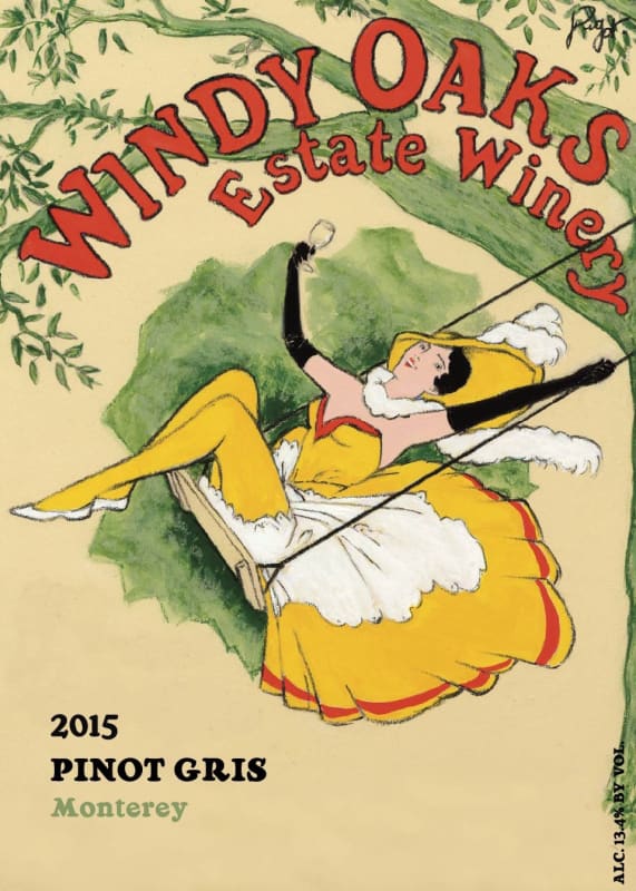 Windy Oaks Pinot Gris 2015 Front Label