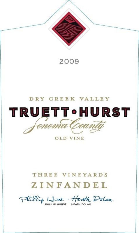 Truett Hurst Three Vineyards Old Vine Zinfandel 2009 Front Label