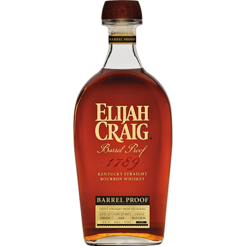 Elijah Craig Barrel Proof Batch #C924 Bourbon Whiskey Front Bottle Shot