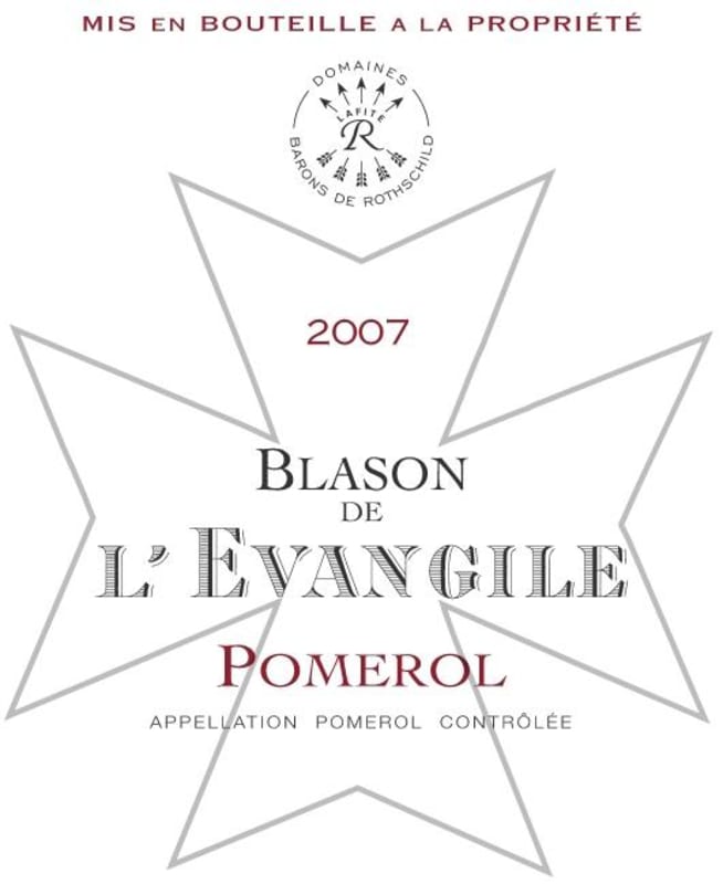 Chateau L'Evangile Pomerol Blason 2007 Front Label