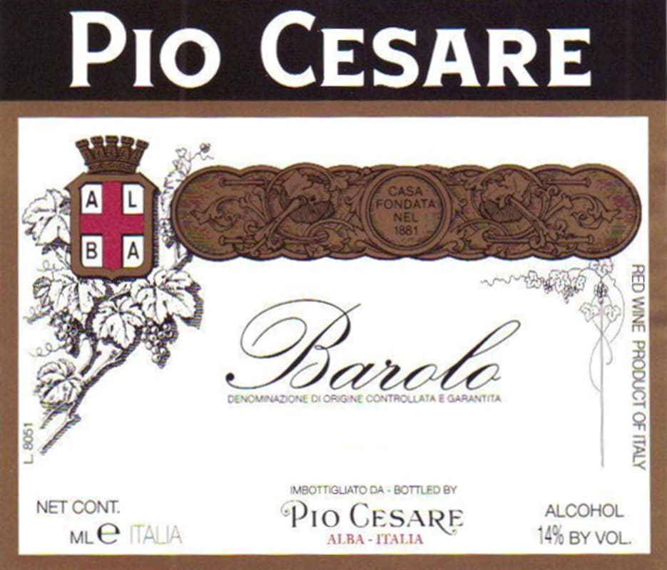 Pio Cesare Barolo (375ML half-bottle) 2020 Front Label