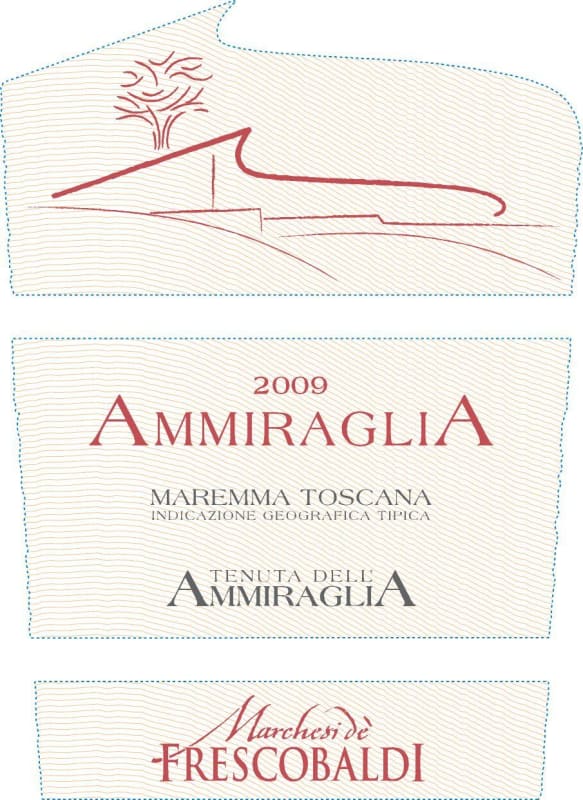 Frescobaldi Maremma Toscana Ammiraglia 2009 Front Label
