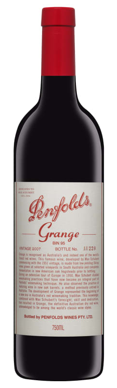 Penfolds Grange 2007 Front Bottle Shot