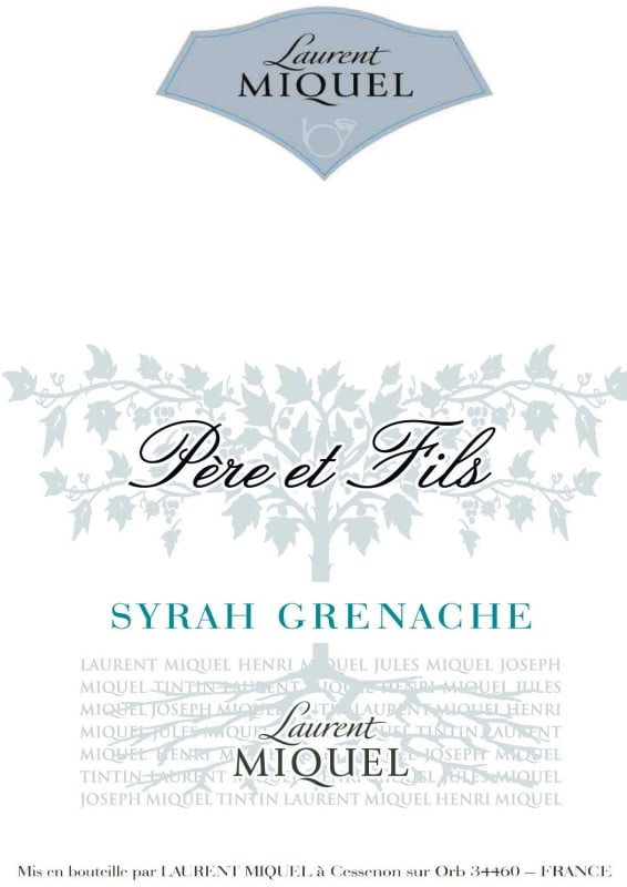 Laurent Miquel Pere et Fils Syrah Grenache 2014 Front Label