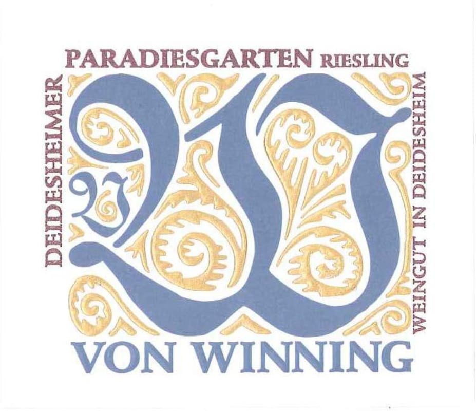 Von Winning Deidesheimer Paradiesgarten Riesling 2016 Front Label
