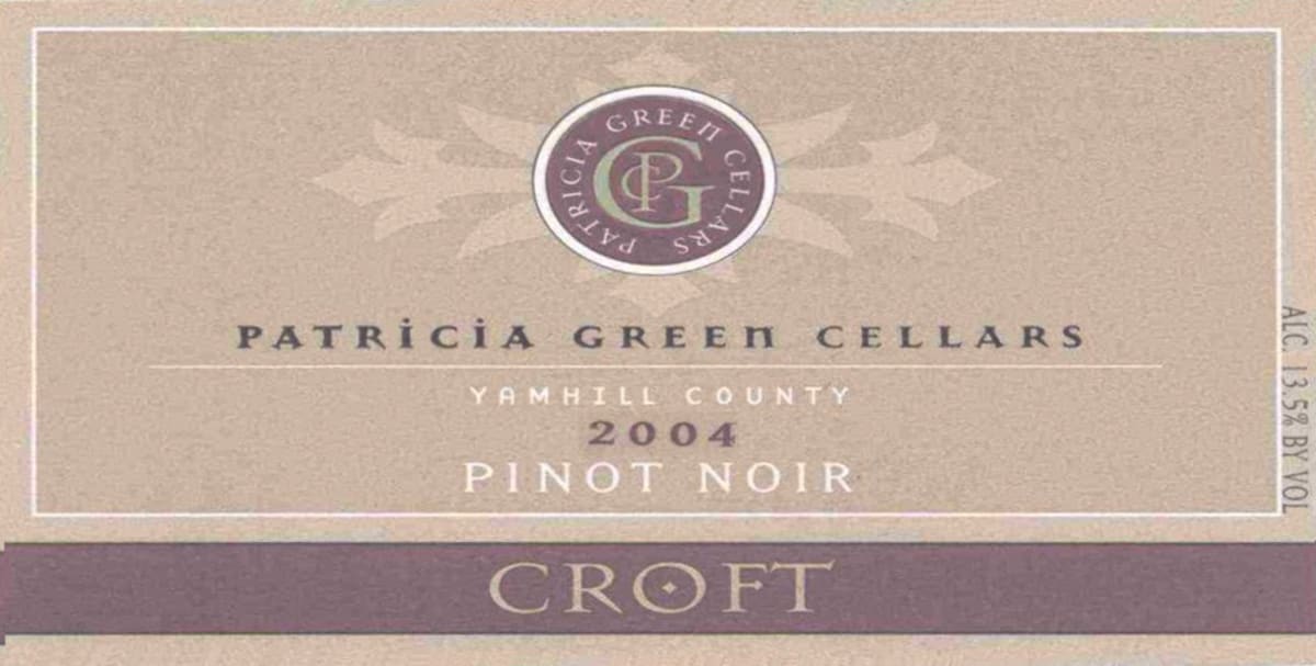 Patricia Green Croft Vineyard Pinot Noir 2004 Front Label