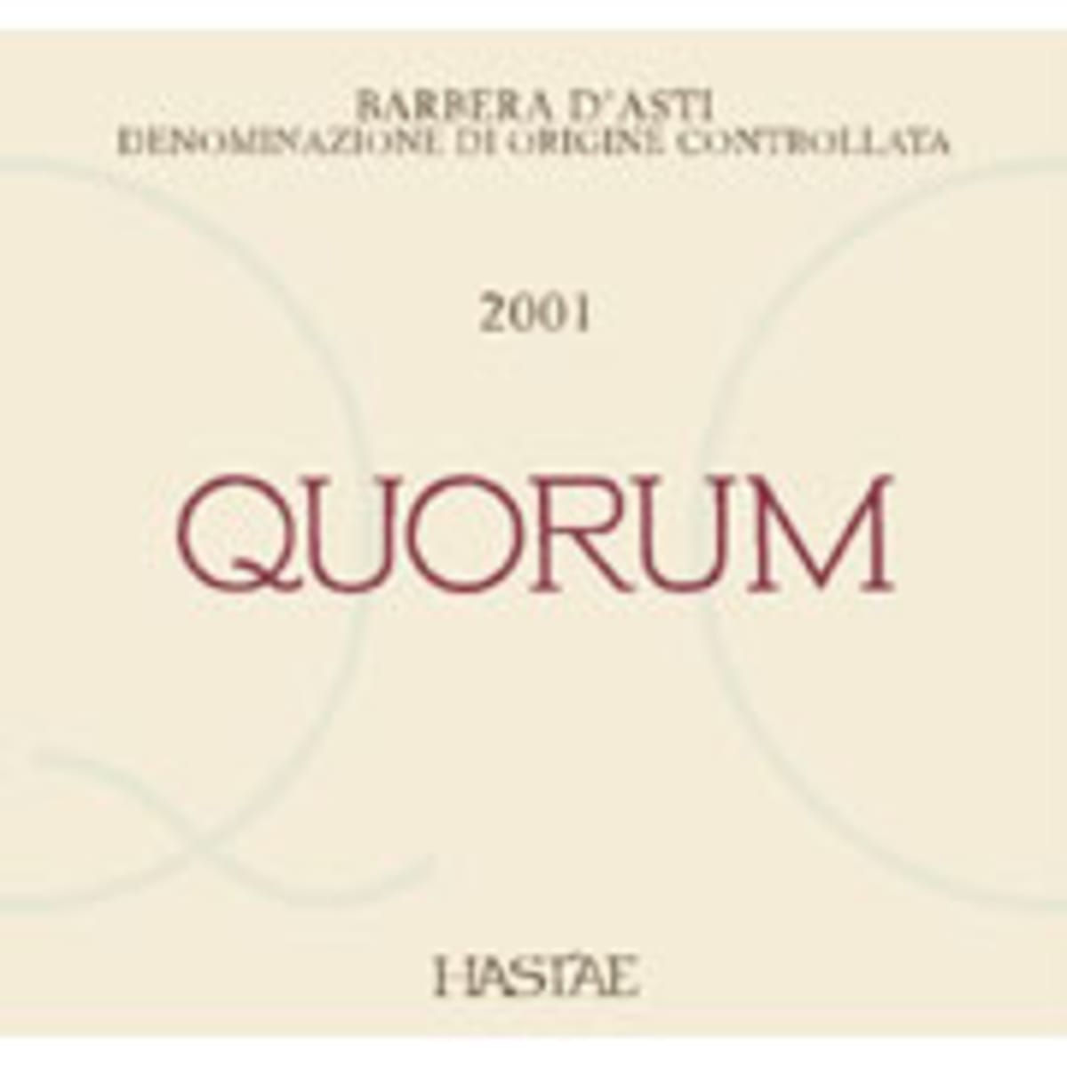 Quorum Barbera d'Asti 2001 Front Label