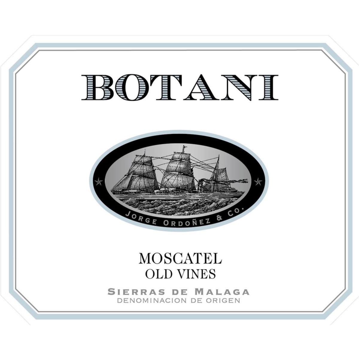 Bodegas Jorge Ordonez Malaga Botani Old Vines Moscatel 2009 Front Label