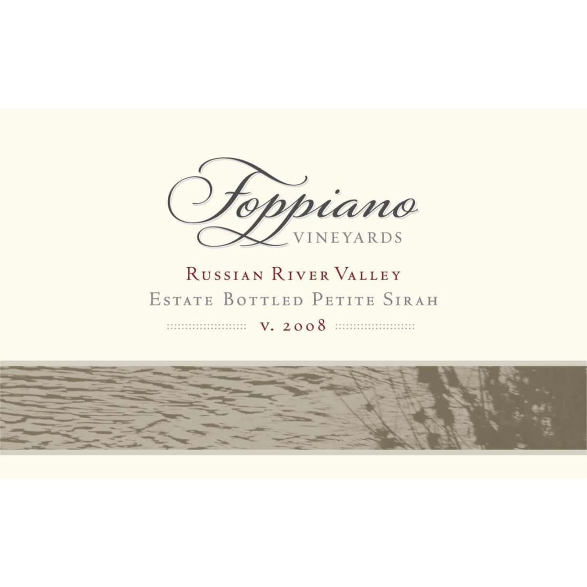Foppiano Estate Petite Sirah 2008 Front Label