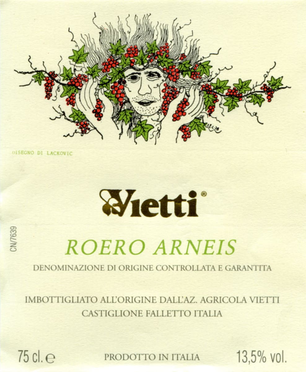 Vietti Roero Arneis 2010 Front Label
