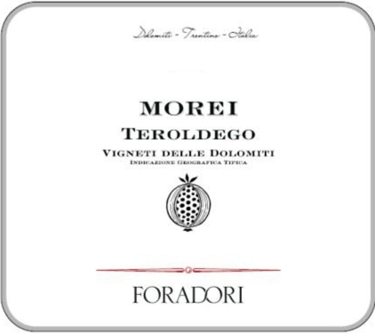 Foradori Morei Teroldego 2014 Front Label