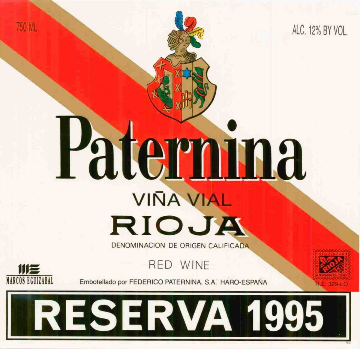 Paternina Vina Vial Reserva 1995 Front Label