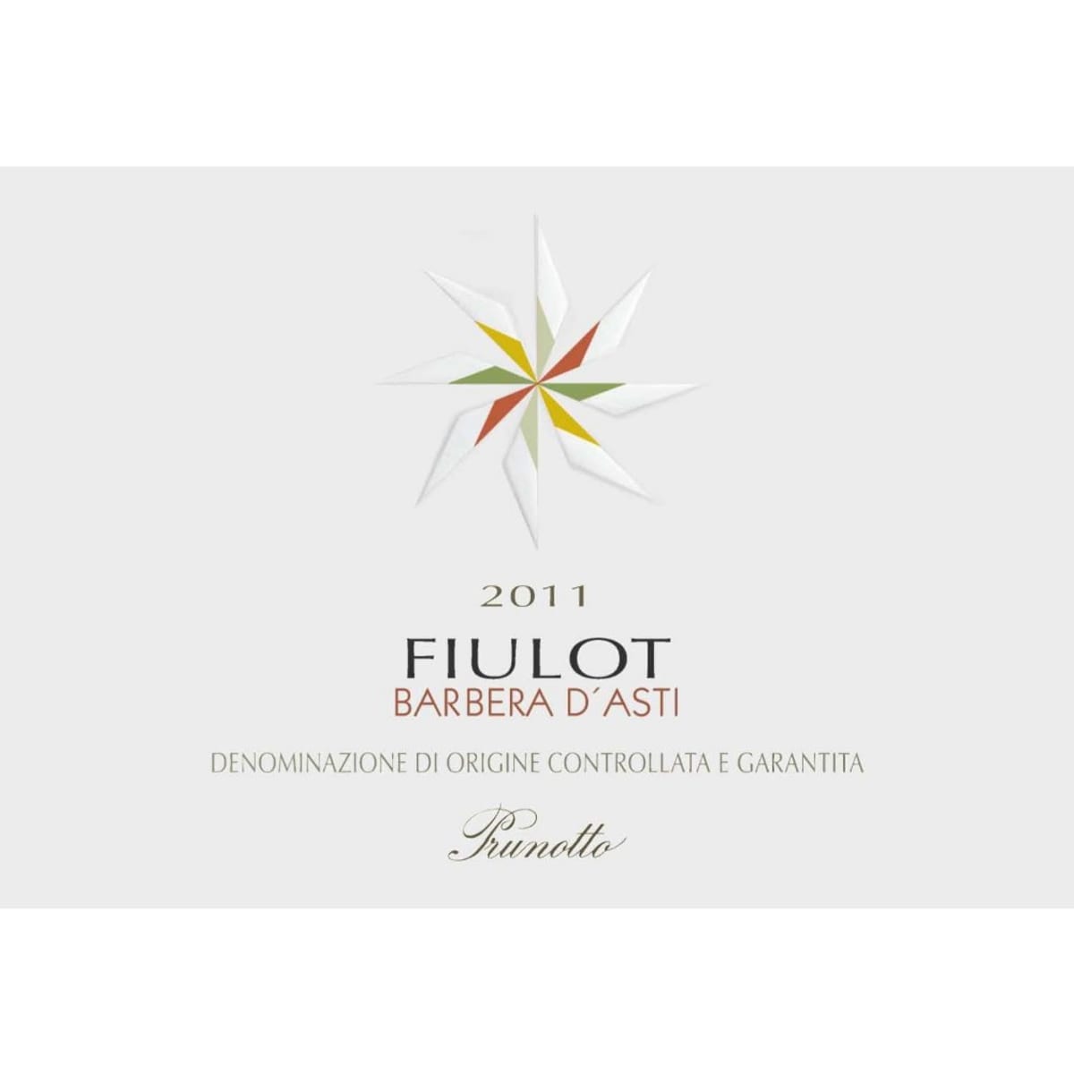 Prunotto Fiulot Barbera d'Asti 2011 Front Label