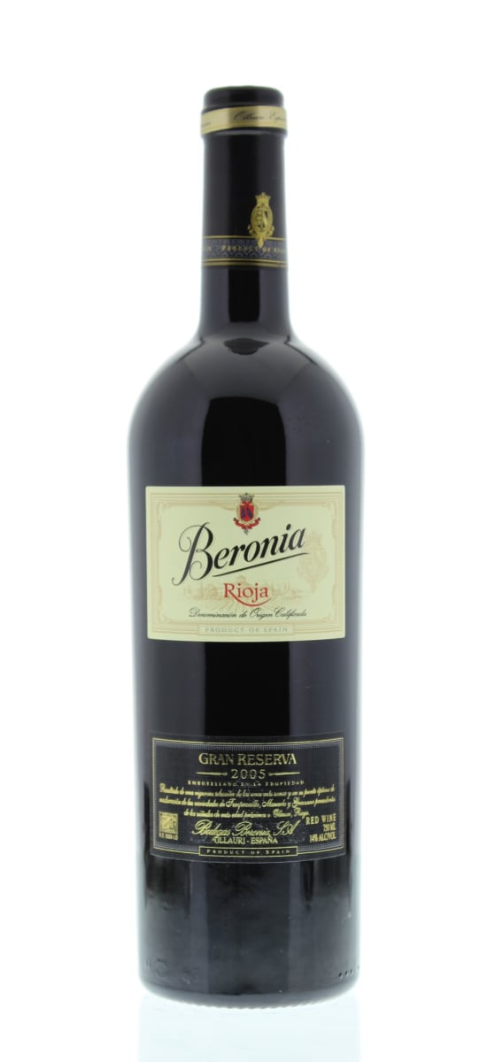 Bodegas Beronia Rioja Gran Reserva 2005 Front Bottle Shot