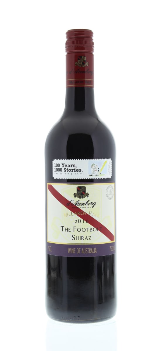 d'Arenberg The Footbolt Shiraz 2010 Front Bottle Shot