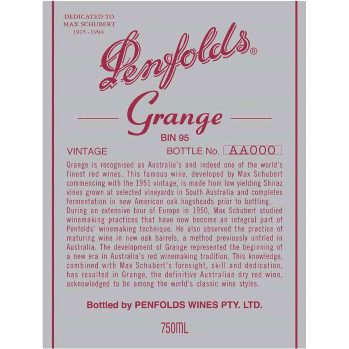 Penfolds Grange 1991 | Wine.com