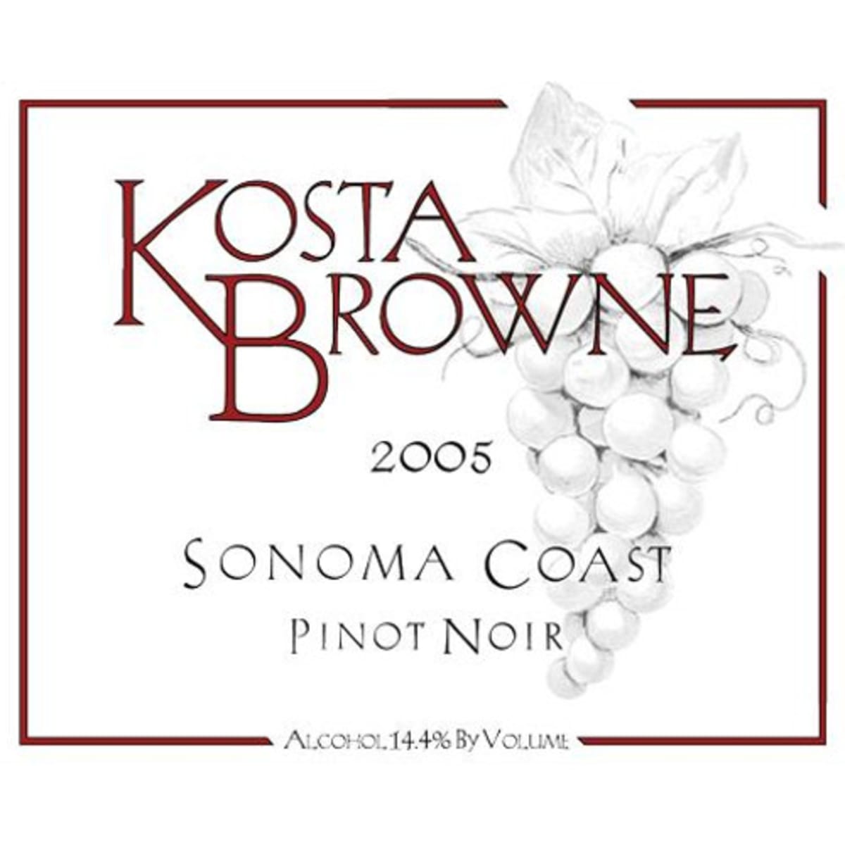Kosta Browne Sonoma Coast Pinot Noir (torn label) 2005 Front Label