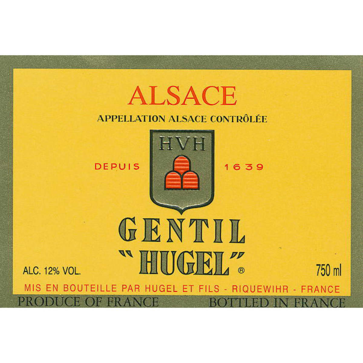 Hugel Gentil 2011 Front Label