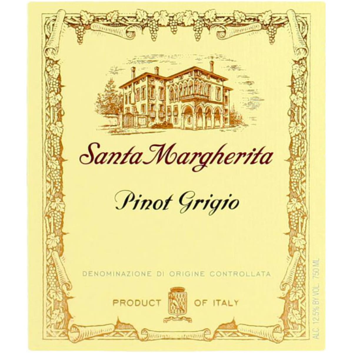 Santa Margherita Pinot Grigio (375ML half-bottle) 2012 Front Label