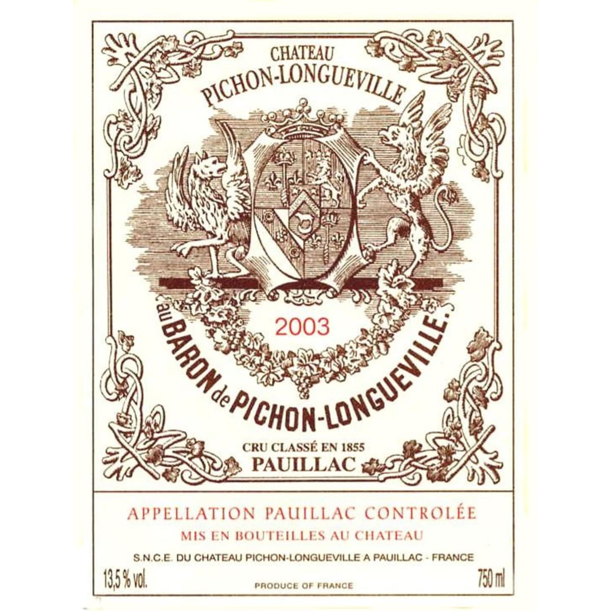 Buy Chateau Pichon Baron 2010 wine online | Millesima
