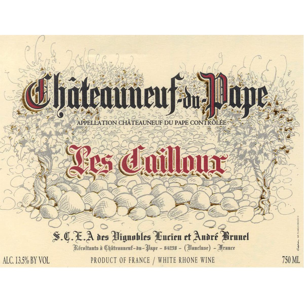 Andre Brunel Chateauneuf-du-Pape Les Cailloux Blanc 2013 Front Label
