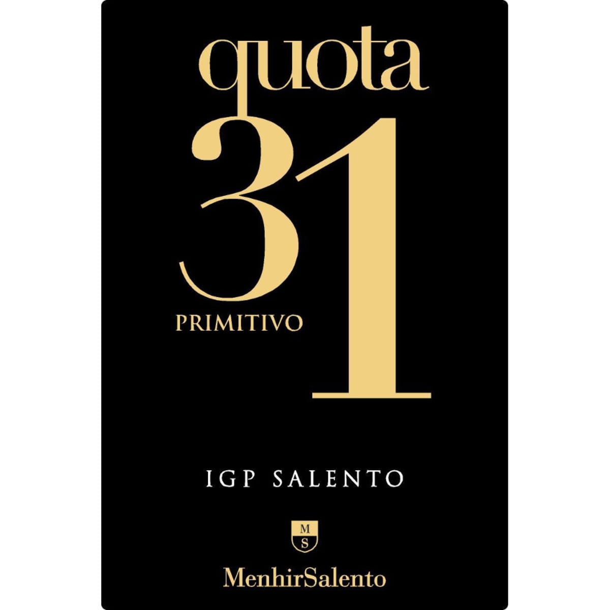 Vini Menhir Quota 31 Primitivo 2011 Front Label