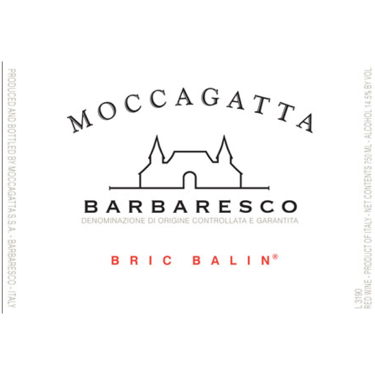 Moccagatta Barbaresco Basarin 2000 Front Label