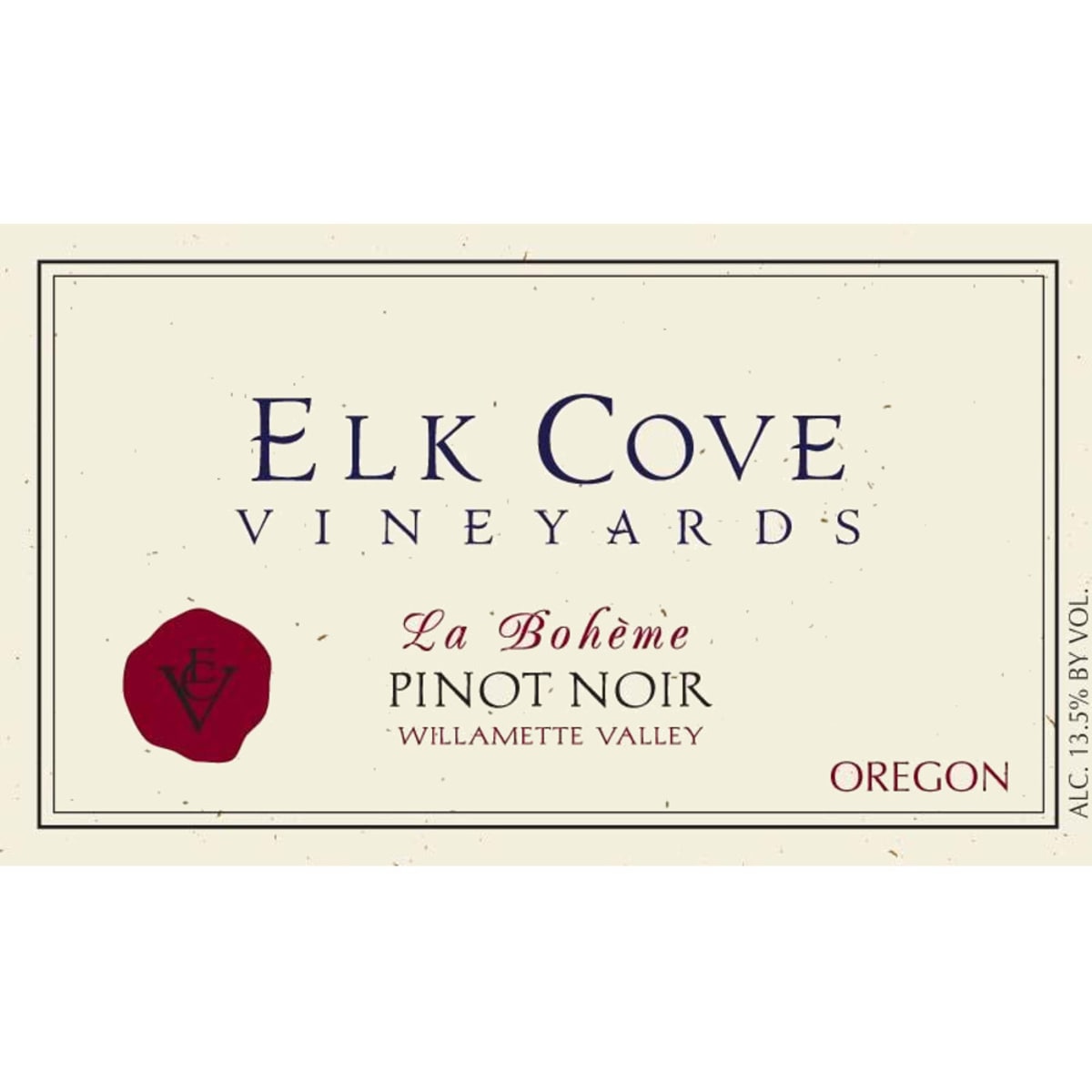 Elk Cove La Boheme Pinot Noir 2013 Front Label