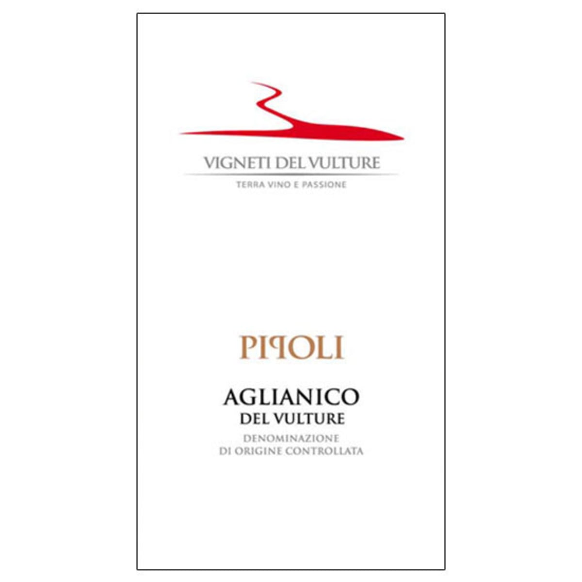 Vigneti del Vulture Pipoli Aglianico del Vulture 2013 Front Label