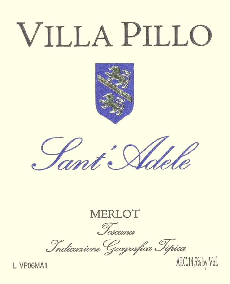 Villa Pillo Toscana Sant Adele Merlot 2010 Front Label