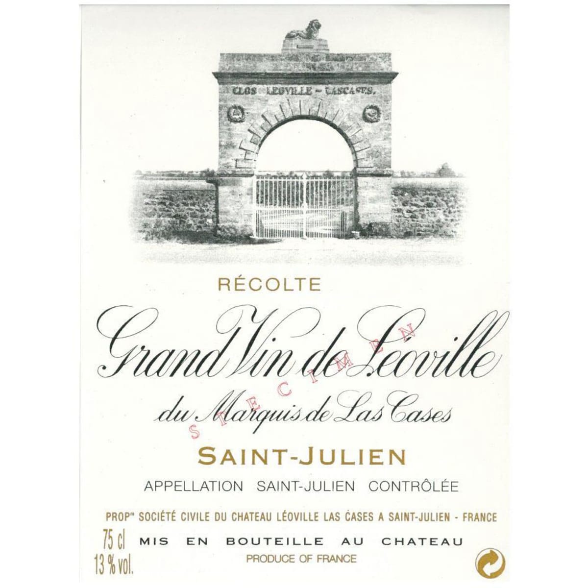 Chateau Leoville Las Cases (stained label) 2010 | Wine.com