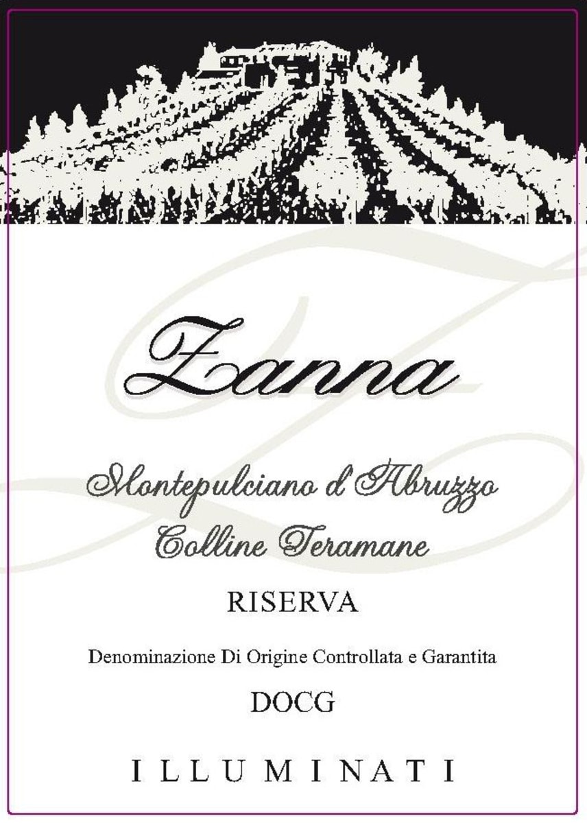 Azienda Agricola Dino Illuminati Montepulciano d'Abruzzo Colline Teramane Zanna Riserva 2008 Front Label