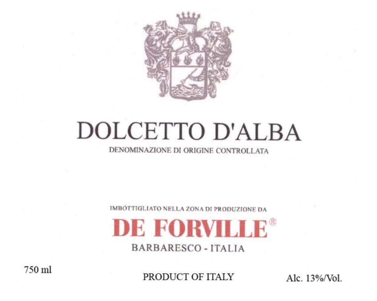 De Forville Dolcetto d'Alba 2013 Front Label