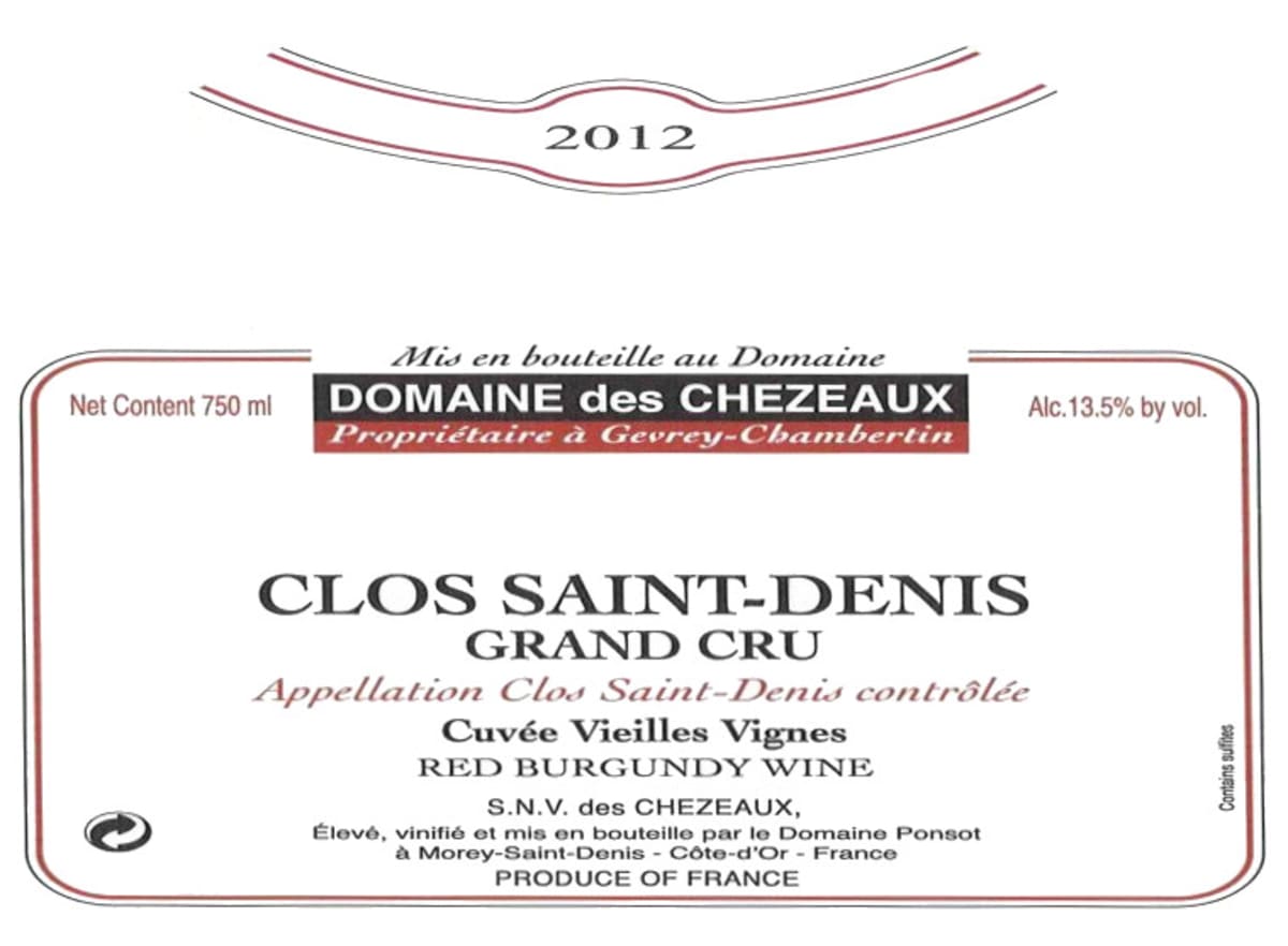 DOMAINE DES CHEZEAUX CLOS SAINT DENIS