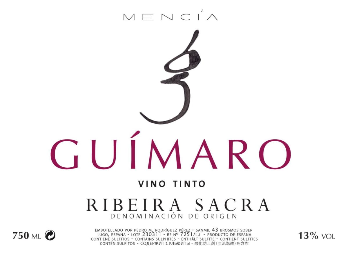 Guimaro Mencia 2012 Front Label