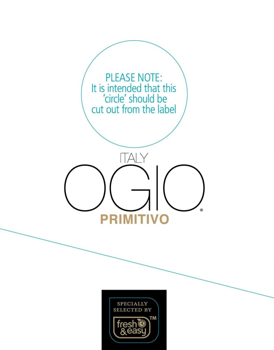 Ogio Wines Puglia Primitivo 2010 Front Label